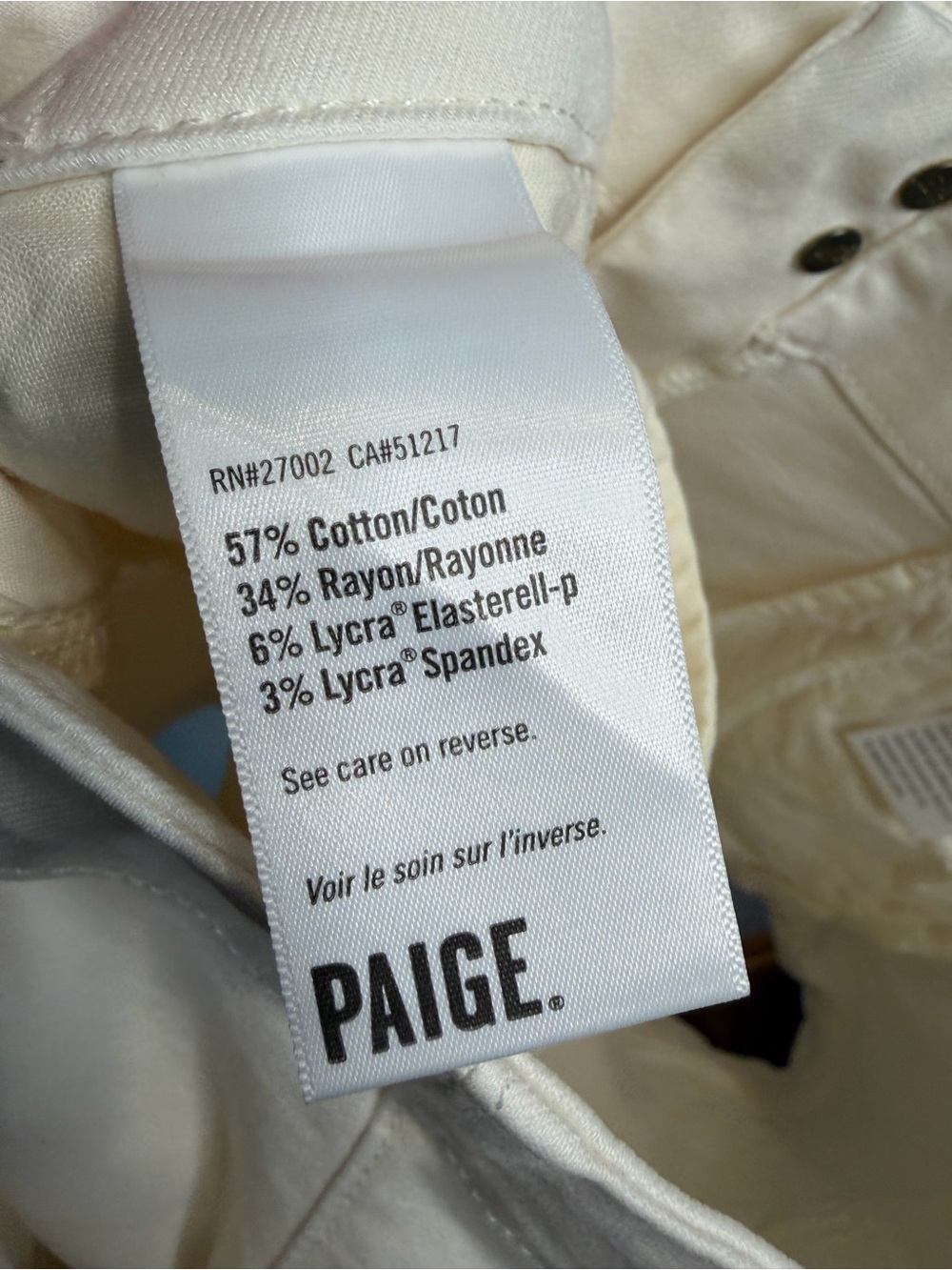PAIGE Women's Brooklyn Short with Cuff Sand Quartz White 28 $189 H19 - Picture 7 of 10
